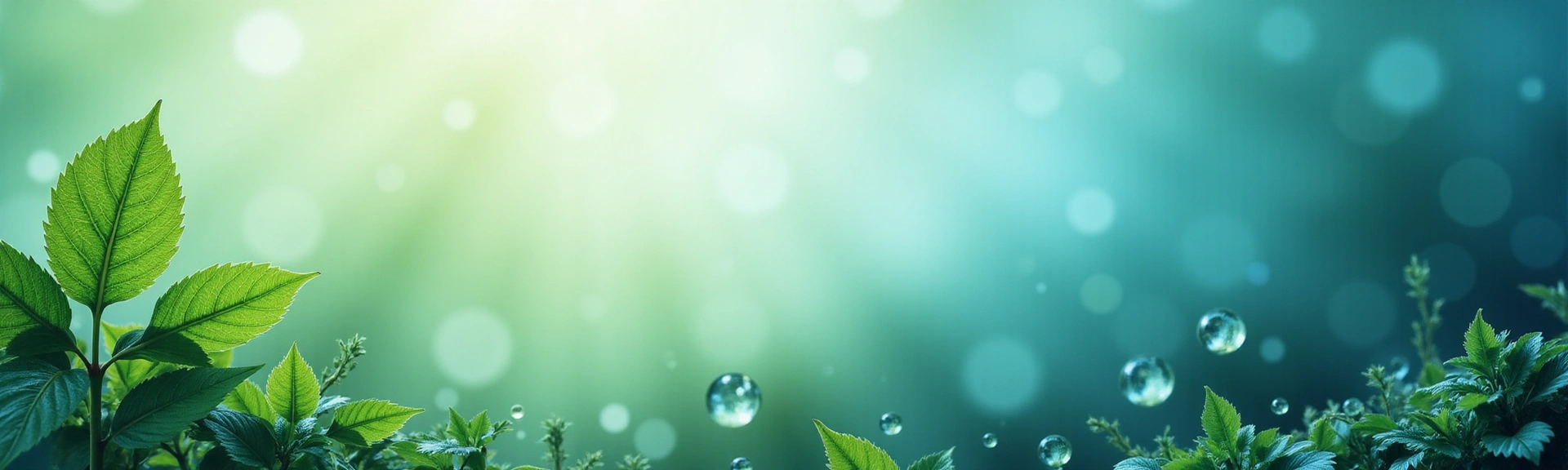 Sfondo dinamico che suggerisce energia e vitalità con sfumature di verde e blu e forme organiche