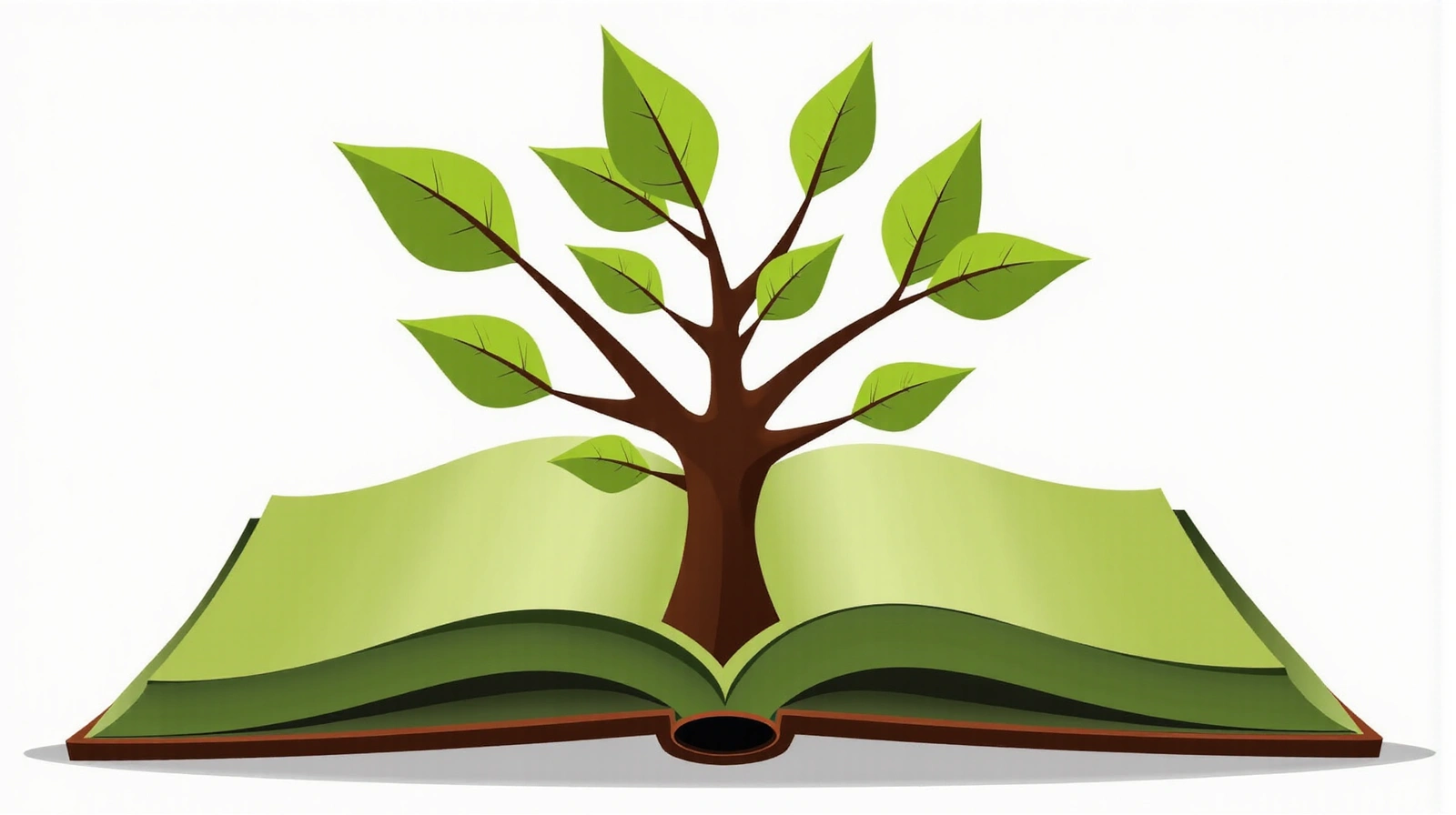 Immagine di sfondo che evoca conoscenza e natura, con un libro aperto stilizzato da cui crescono foglie e rami in tonalità verdi e marroni.