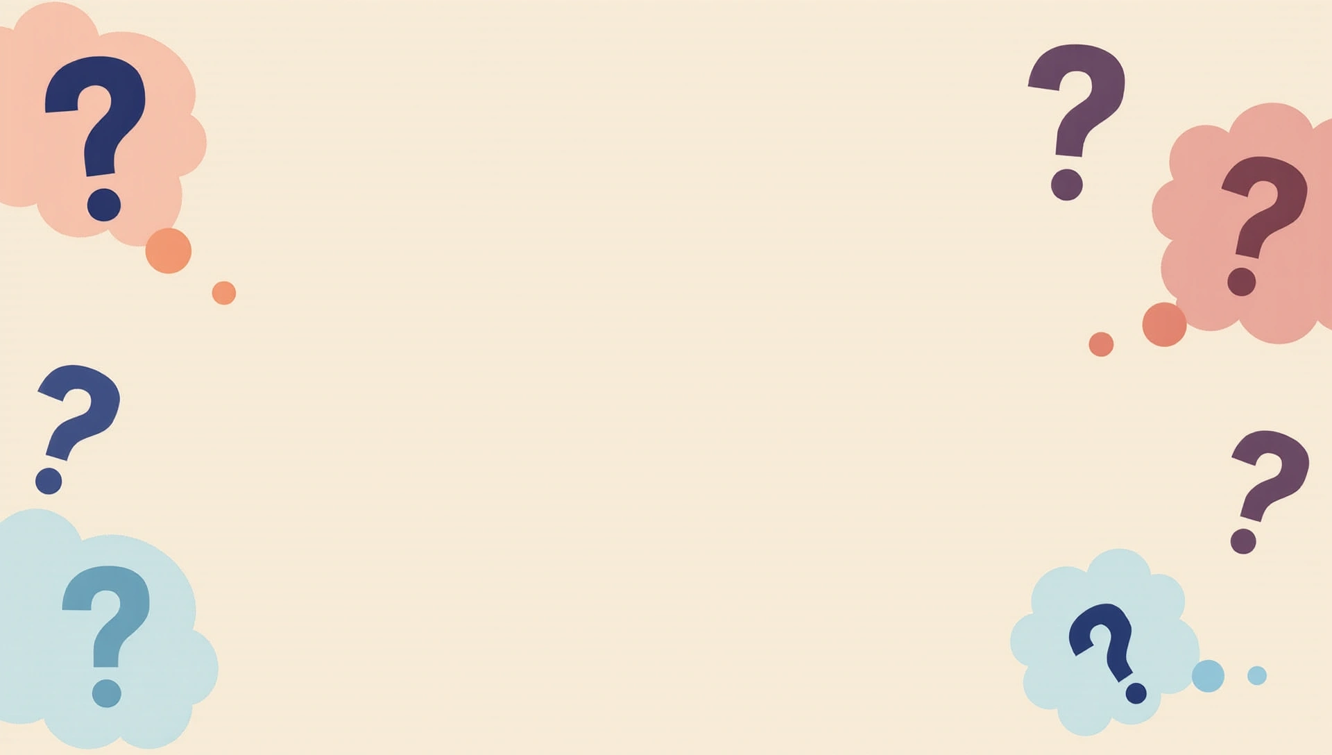 Abstract background with question marks and thought bubbles